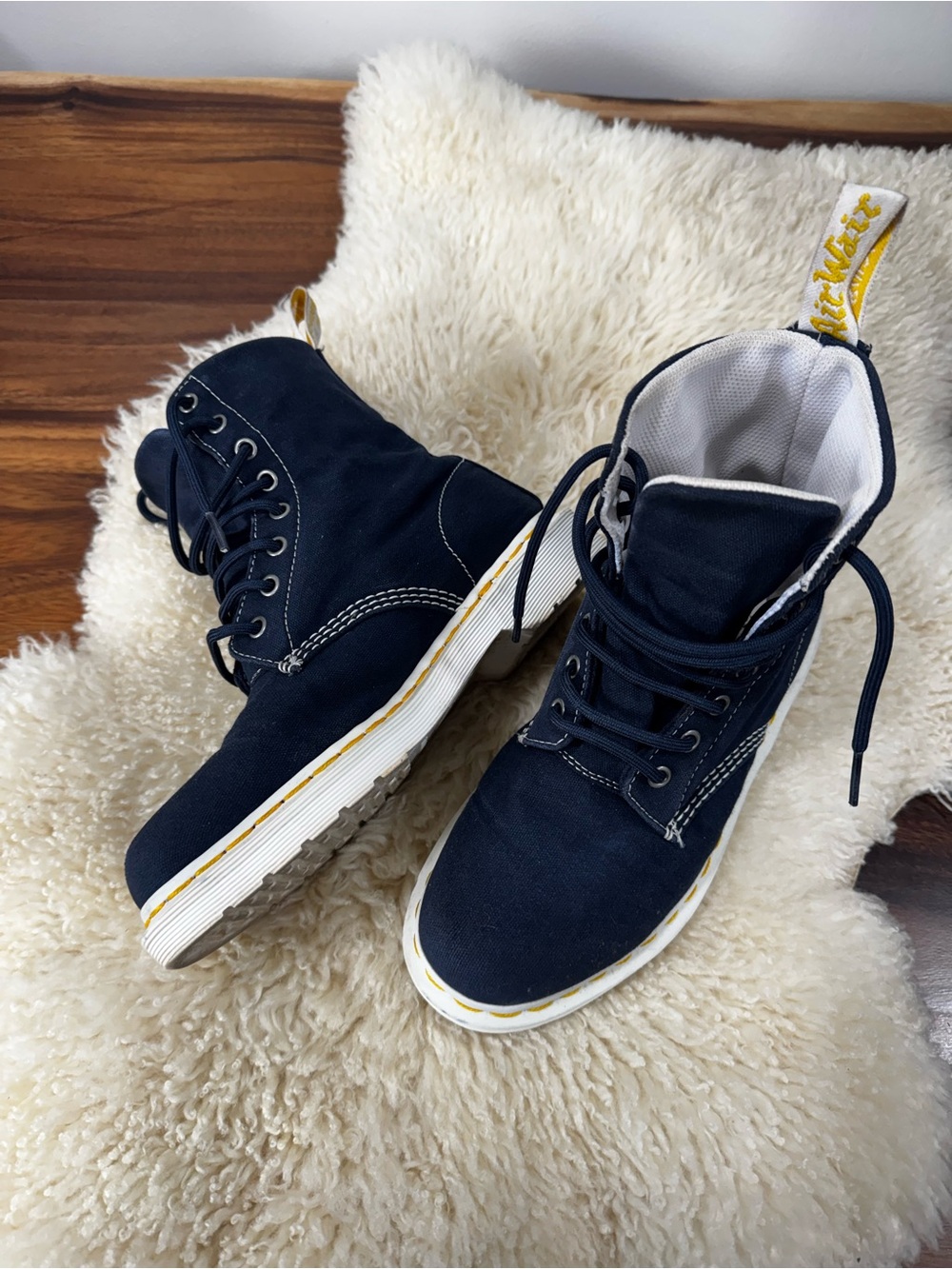 Dr Martens Denim Lace-Up Boots - size 8